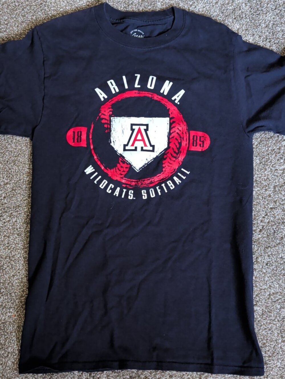 NCAA University of Arizona Wildcats Softball Size Small Blue Short Sleeve Shirt